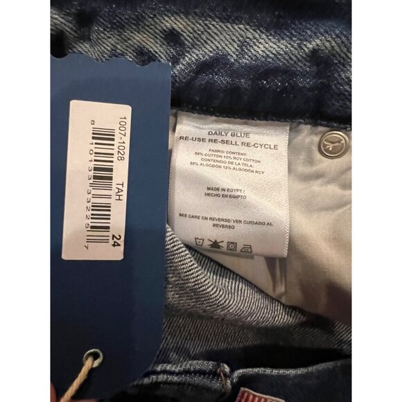 NWT Daily Blue by Adriano Goldschmied Wide Barrel Cotton Jeans Size 24 - Picture 9 of 12